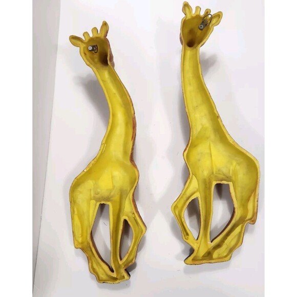 VTG HOMCO Giraffe 3D Wall Hanging Decor Plaque Lot of 2 Safari Animal 17in 1077 - Picture 2 of 11